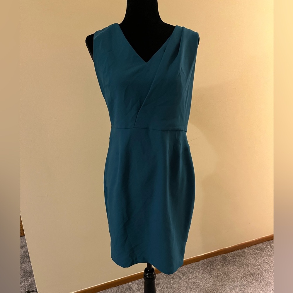 Banana Republic Teal V-Neck Mini Dress